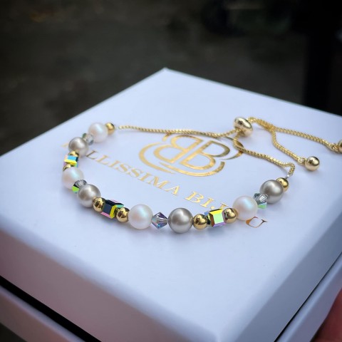 Дамска Гривна с Перли и Кристали Сваровски/Swarovski Vitrail